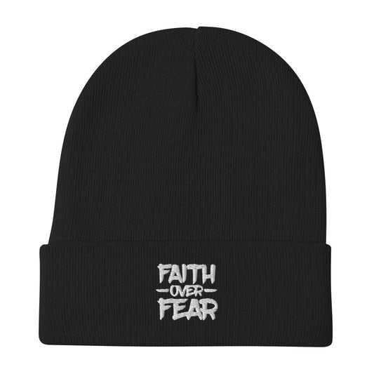 Faith Over Fear Embroidered Beanie